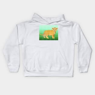 Geometric lion cub art Kids Hoodie